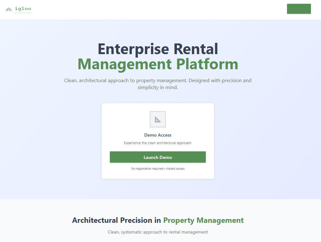 IGLOO Property Management Platform Screenshot